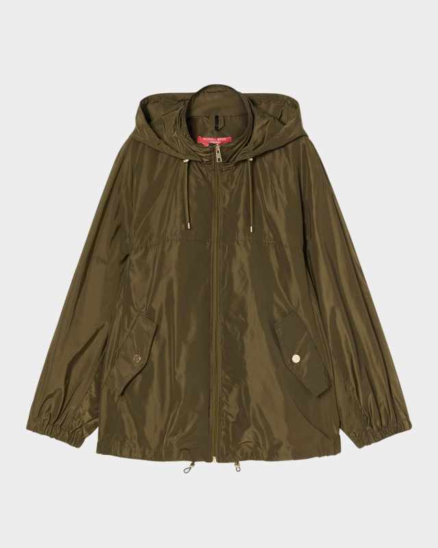 Plus Size Francia Hooded Taffeta Raincoat